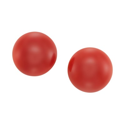 Lot 660 - Pair of Oxblood Coral and Gold Earclips