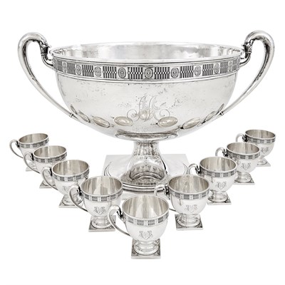 Lot 210 - Whiting Sterling Silver Punch Service Circa...