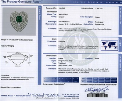 Lot 519 - Platinum, Emerald and Diamond Clip-Brooch, Cartier, Paris