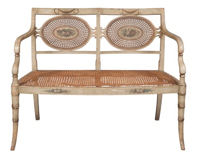 Lot 337 - Regency Style Double-Chair Back Settee Length...
