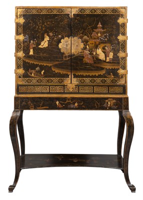 Lot 154 - Chinese Style Black Lacquer and Parcel-Gilt...