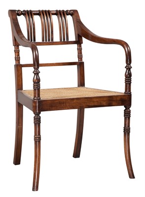 Lot 193 - Regency Style Mahogany Open Armchair