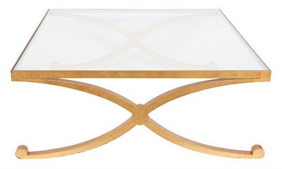 Lot 172 - Gilt-Metal and Glass Low Table The inset...