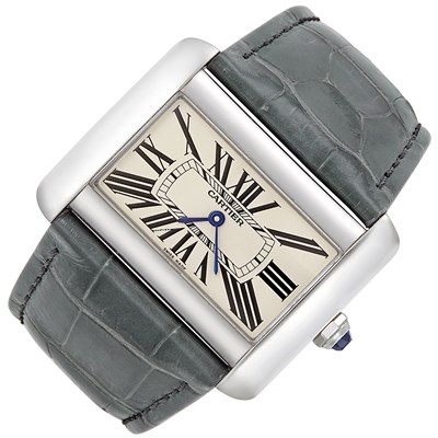 Lot 150 - Stainless Steel 'Tank Divan' Wristwatch, Cartier, Ref. 2600