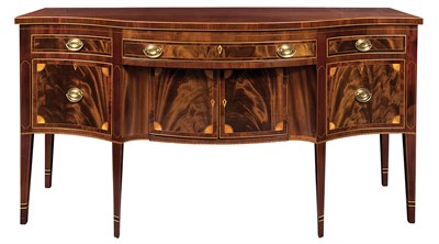 Lot 170 - Federal Style Inlaid Mahogany Serpentine...