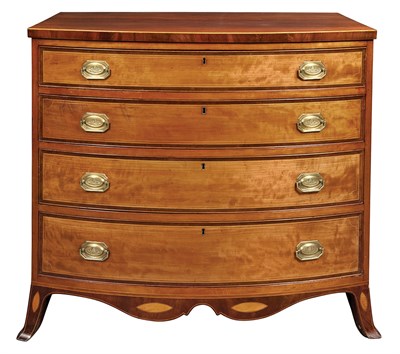 Lot 143 - Federal Inlaid Cherry Bow-Front Chest of...