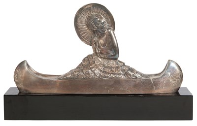 Lot 284 - French Art Deco Silvered Bronze Figure of a...