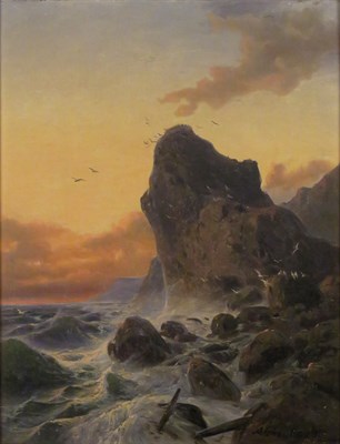 Lot 1 - Andreas Achenbach German, 1815-1910 Sunset on...