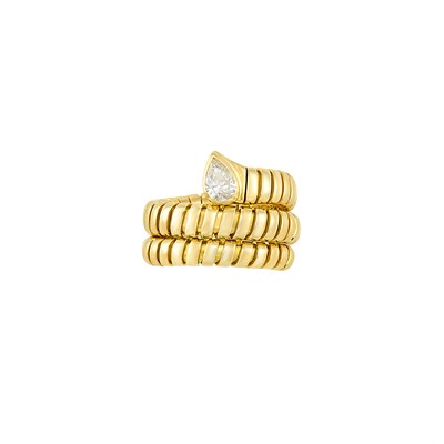 Lot 15 - Gold and Diamond 'Tubogas Serpenti' Ring, Bulgari