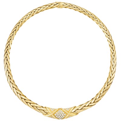 Lot 536 - Gold and Diamond Necklace, France