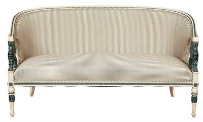 Lot 370 - Swedish Gustavian Style Gray-Painted Sofa In...
