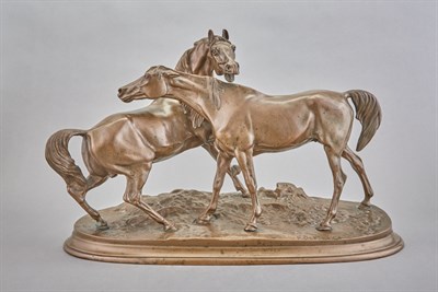 Lot 466 - Bronze Equestrian Group of L'Accolade After a...