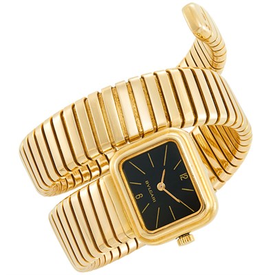 Lot 647 - Gold 'Tubogas' Coiled Wristwatch, Bulgari