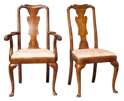 Lot 327 - Set of Ten Queen Anne Style Mahogany Dining...