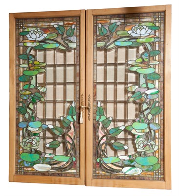 Lot 189 - Pair of American Tiffany Style Leaded and...