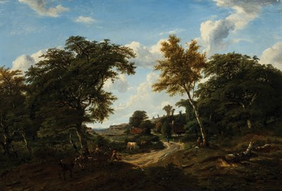 Lot 68 - Jules Andre French, 1807-1869 Figures on a...