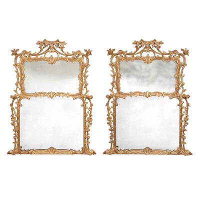 Lot 288 - Pair of George II Style Giltwood Overmantel...
