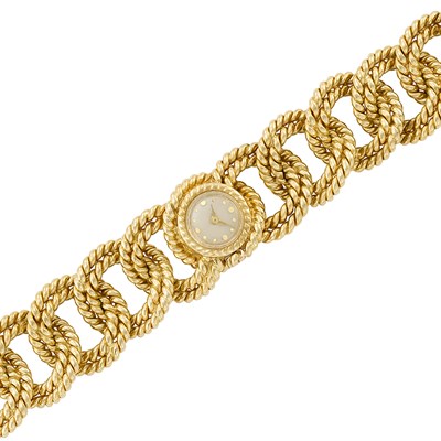 Lot 635 - Gold 'Rope-Link' Bracelet-Watch, Verdura