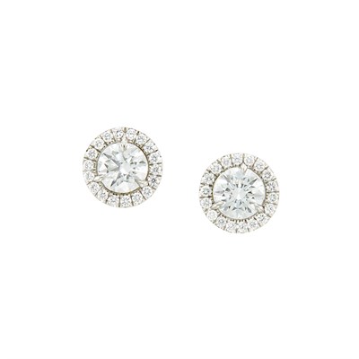 Lot 85 - Pair of Platinum and Diamond Stud Earrings
