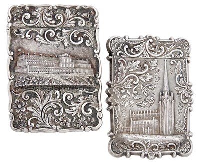 Lot 223 - Victorian Sterling Silver Castle Top Card Case...