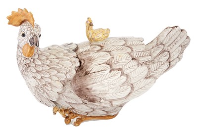 Lot 377 - German Faïence Rooster-Form Tureen and Cover...