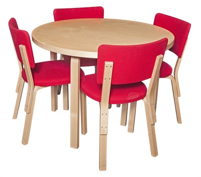 Lot 158 - Alvar Aalto Birchwood Circular Breakfast Table...