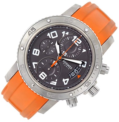 Lot 143 - Gentlemen's Stainless Steel Chronograph Wristwatch, Hermès, Paris, Ref. CP2.941