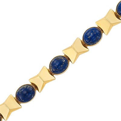 Lot 223 - Gold and Lapis Bracelet