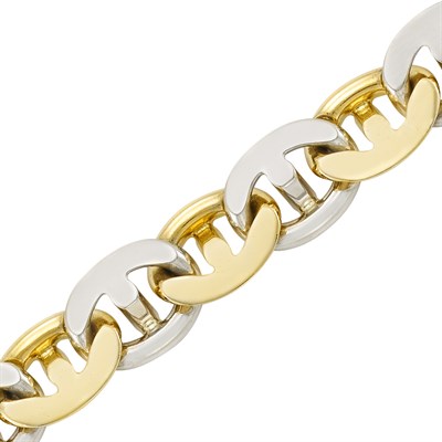 Lot 156 - Two-Color Gold Link Bracelet