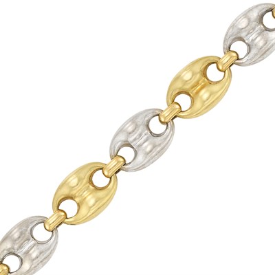 Lot 37 - Two-Color Gold Nautical Link Bracelet