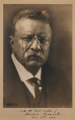 Lot 23 - ROOSEVELT, THEODORE Inscribed photograph. New...
