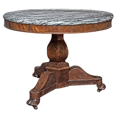 Lot 374 - Charles X Marble Top Mahogany Center Table...