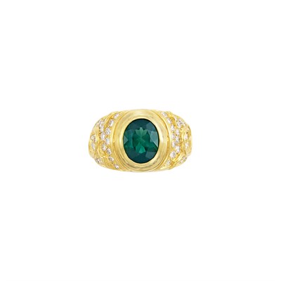 Lot 519 - Gold, Tourmaline and Diamond Ring, Marina B