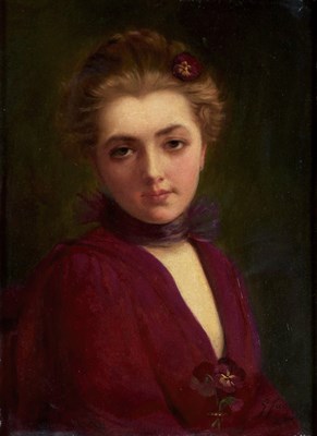 Lot 43 - Gustave Jacquet French, 1846-1909 Portrait of...