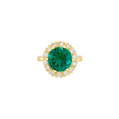 Lot 303 - Gold, Tourmaline and Diamond Ring