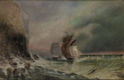 Lot 100 - English School 19th Century Ships in a Storm...