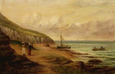 Lot 42 - English School 19th Century Fisher Folk along...