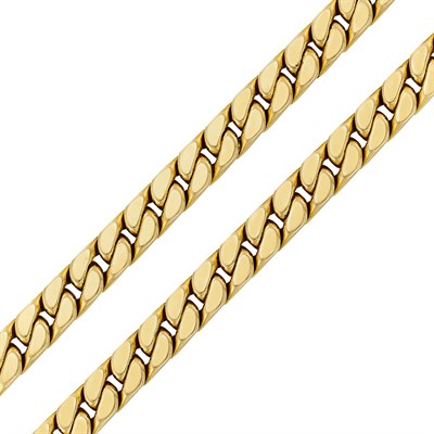 Lot 241 - Gold Curb Link Necklace/Bracelet Combination
