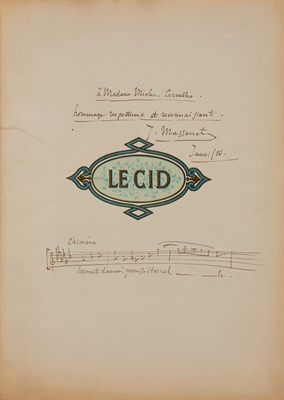 Lot 89 - MASSENET, JULES Le Cid. Opéra en quatre Actes.....