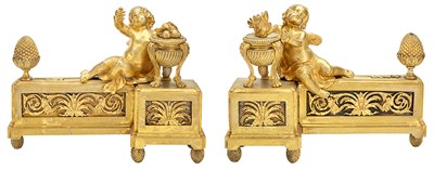 Lot 385 - Pair of Louis XVI Style Gilt-and...