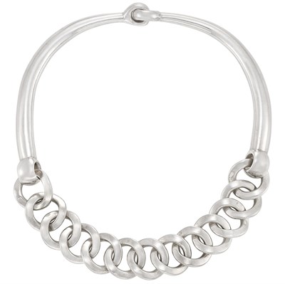 Lot 146 - Sterling Silver Curb Link Necklace, Hermès, France