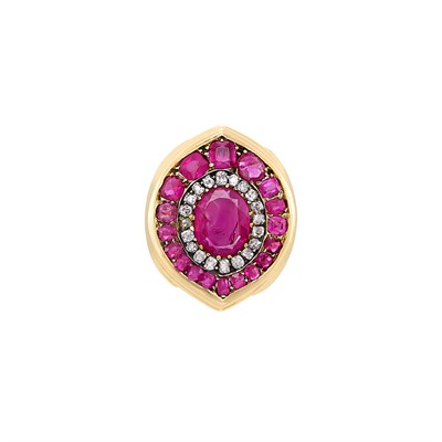 Lot 220 - Gold, Ruby and Diamond Ring