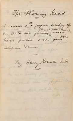 Lot 74 - [EARLY AUTOMOTIVE] NORMAN, HENRY, Sir [M.P.]...