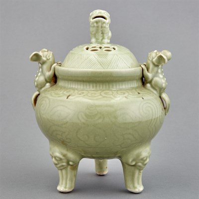 Lot 331 - Chinese Ming Style Celadon Glazed Porcelain...