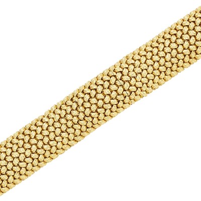 Lot 356 - Gold Mesh Bracelet-Watch, Tiffany & Co.