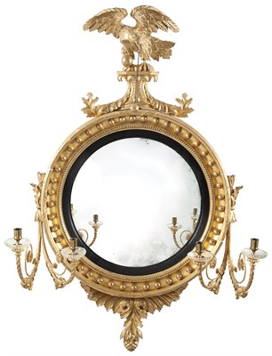 Lot 297 - Regency Giltwood and Part-Ebonized Two-Light...