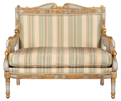 Lot 421 - Swedish Neoclassical Gray-Painted and...