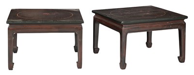 Lot 485 - Pair of Chinese Lacquer Panel and Hardwood Low...