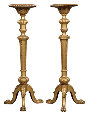 Lot 472 - Pair of George II Style Giltwood Torcheres...