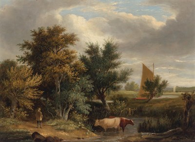 Lot 72 - Attributed to James Stark River Landscape with...